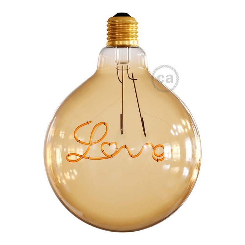 „Love“ zlatá LED žiarovka pre závesné svietidlá